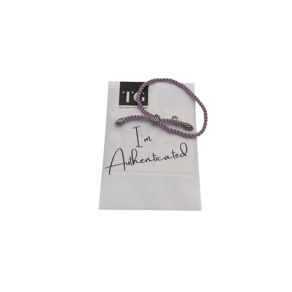 DAVID YURMAN 925 SILK ROPE AJUSTABLE BRACELET LUXE JEWELRY LAVENDER