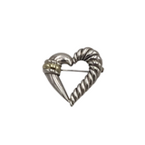 DAVID YURMAN 925/14K HEART BROOCH LUXE JEWELRY