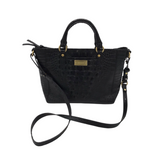 BRAHMIN RET$215 CROC EMBOSSED SATCHEL HANDBAG BLACK