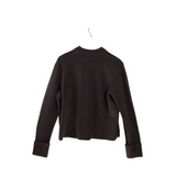 ANN TAYLOR FAUX LEATHER SWEATER BROWN LARGE