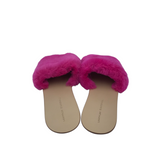 LOEFFLER RANDALL SHEARLING SLIDE SHOES PINK 9.5