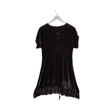 JOHNNY WAS EMBROIDERED SHORT SLEEVE DESIGNER DRESS BROWN SMALL