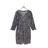 LILLY PULITZER PRINT LONG SLEEVE DESIGNER DRESS BLACK TAN LARGE