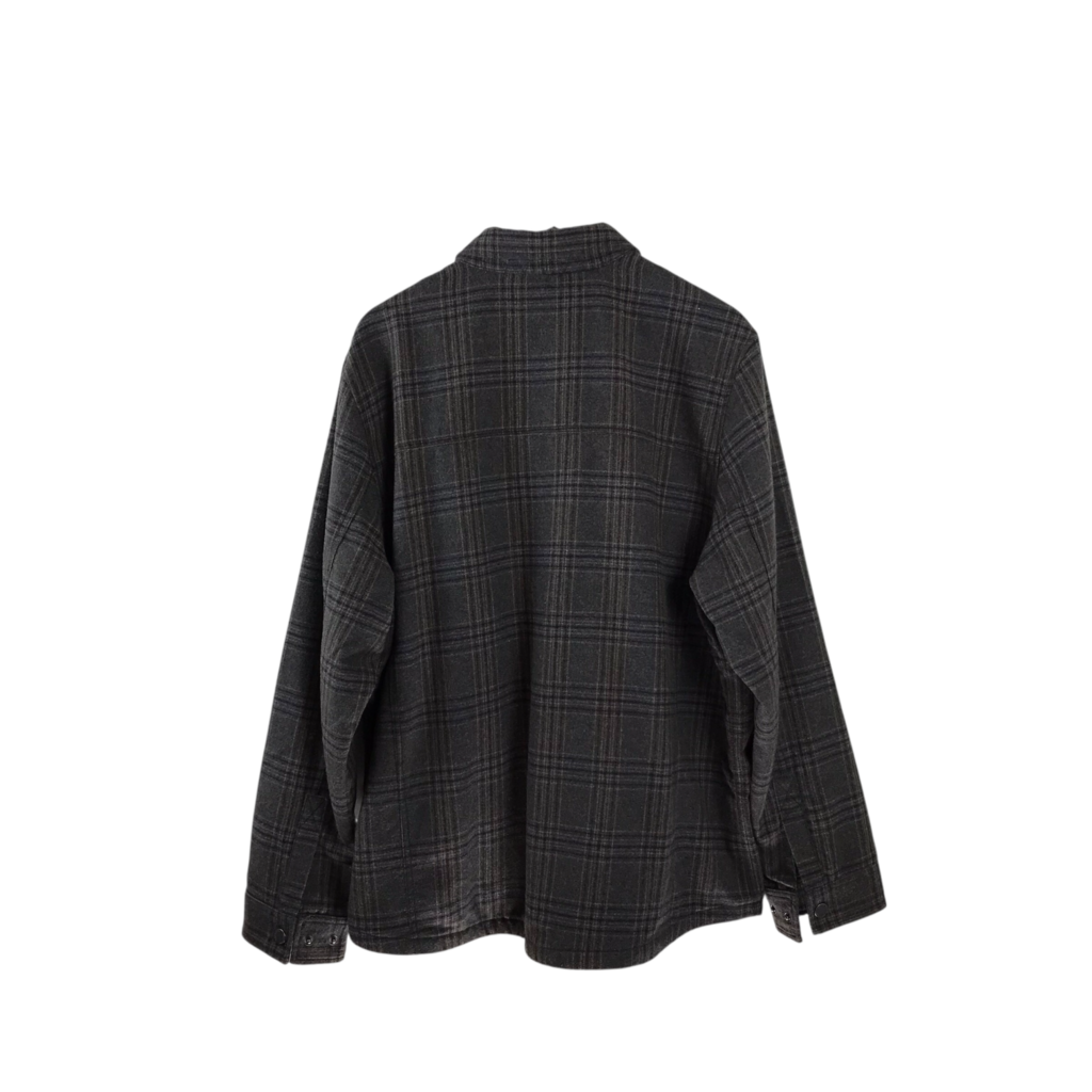 TOMMY BAHAMA WOOL BLEND PLAID ZIP MEN JACKET GREY CREAM XLARGE
