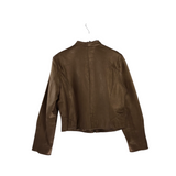 MARGARET GODFREY ZIP LEATHER JACKET GOLD 14