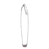 KENDRA SCOTT DRUSY PENDANT NECKLACE SILVER PINK