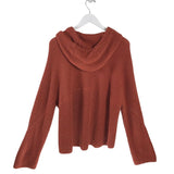 RAG & BONE KNIT HOODIE DESIGNER SWEATER RUST LARGE