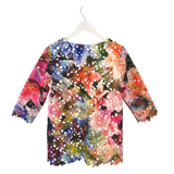 CAROLINE ROSE LACE 3/4 SLEEVE DESIGNER TOP MULTI SP