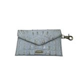 BRAHMIN ENVELOPE CROC EMBOSSED WOMEN'S ACCESSORIES WHITE SILVER
