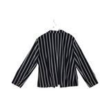FRANK LYMAN STRIPE DOUBLE BREASTED DESIGNER BLAZER BLACK WHITE 22