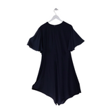JOSEPH RIBKOFF NWT MOCK WRAP FLUTTER SLEEVE DESIGNER DRESS NAVY 22