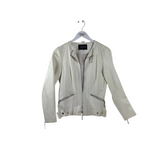 LAFAYETTE 148 LEATHER ZIP DESIGNER JACKET WHITE 4