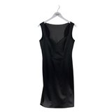 ESCADA SATIN SLEEVELESS DESIGNER DRESS BLACK 36