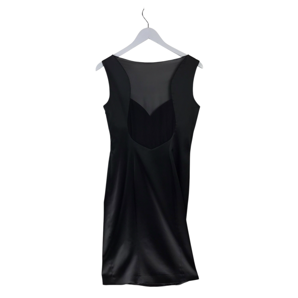 ESCADA SATIN SLEEVELESS DESIGNER DRESS BLACK 36