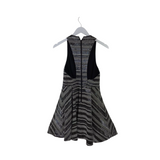 ALICE + OLIVIA NWT$398 WOVEN SLEEVELESS DESIGNER DRESS BLACK WHITE 2