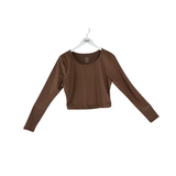 ANTONIO MELANI KNIT LONG SLEEVE TOP TAN LARGE