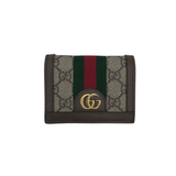 GUCCI OPHIDIA CARD CASE LUXE WALLET BEIGE