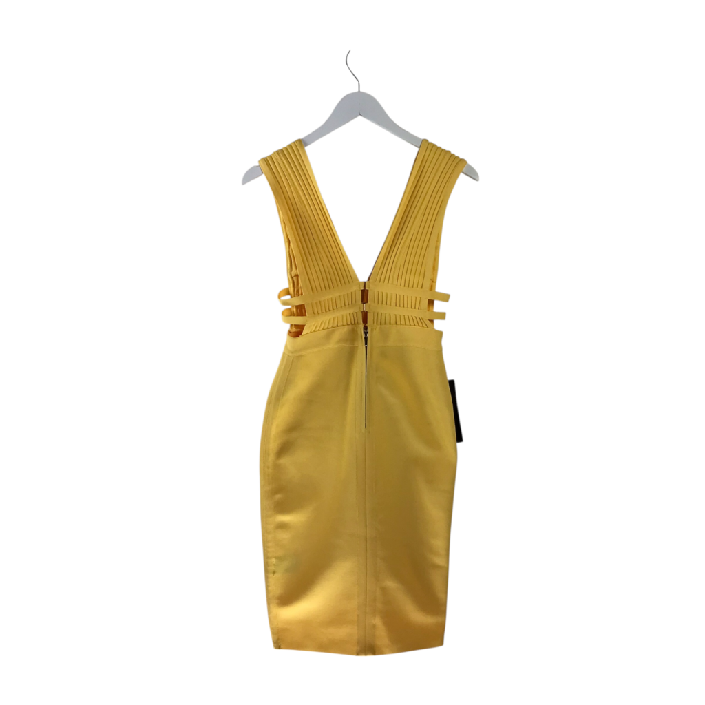 BEBE NWT BODYCON SLEEVELESS DRESS YELLOW SMALL