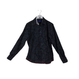 GEORG ROTH RET$215 LONG SLEEVE MEN SHIRT BLACK RED MEDIUM