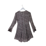 A.L.C. FLORAL LONG SLEEVE DESIGNER DRESS WHITE MAROON 0