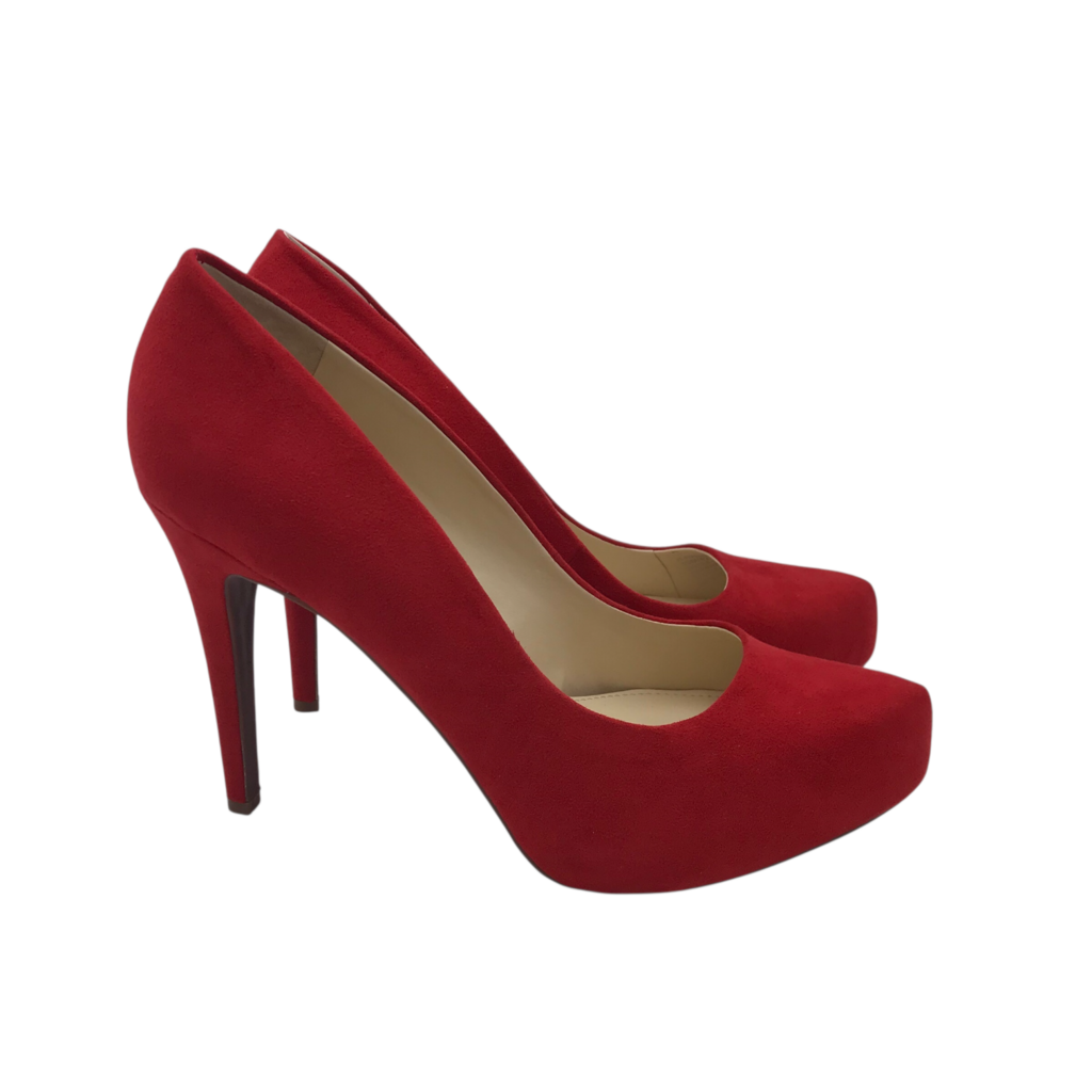 JESSICA SIMPSON SUEDE PUMPS SHOES RED 10M