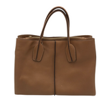TOD'S LEATHER SATCHEL HANDBAG BROWN