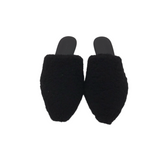 RET$395 SHEARLING MULE DESIGNER SHOES BLACK 9