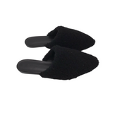 RET$395 SHEARLING MULE DESIGNER SHOES BLACK 9