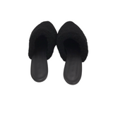 RET$395 SHEARLING MULE DESIGNER SHOES BLACK 9