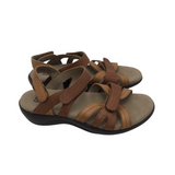 SAS RET$158 VELCRO SANDAL SHOES BROWN 6M