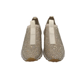 MICHAEL MICHAEL KORS RHINESTONES SNEAKERS SHOES CREAM GOLD 10M