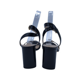 TORY BURCH BLOCK HEEL PATENT DESIGNER SHOES BLACK 7M