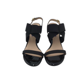 STUART WEITZMAN BLOCK HEEL ELASTIC STRAP SHOES BLACK 7