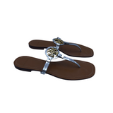 FLAT SANDAL SILVER DESIGNER SHOES SILVER 7M