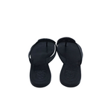 TORY BURCH FLAT LOGO SANDAL DESIGNER SHOES BLACK 7M