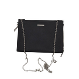 REBECCA MINKOFF CHAIN CROSSBODY HANDBAG BLACK SILVER