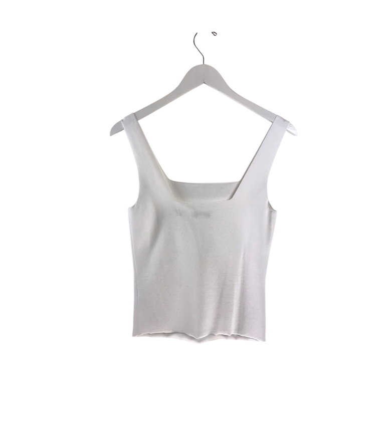 VINCE NWT$248 KNIT SLEEVELESS DESIGNER TOP WHITE SMALL