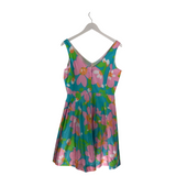 LILLY PULITZER FLORAL SLEEVELESS DESIGNER DRESS AQUA PINK 12
