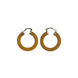 14K POST HOOPS GEMSTONE EARRINGS GOLD ORANGE