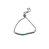 .925 SLIDER GEMSTONES BRACELET SILVER GREEN