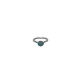 PANDORA .925 BEADED BAND RING SILVER TURQUOISE 5.5