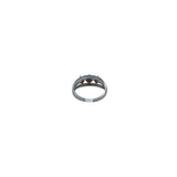 .925 GARNET STONES RING SILVER RED 8.5