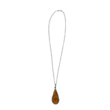 .925 AMBER TEARDROP PENDANT NECKLACE SILVER AMBER