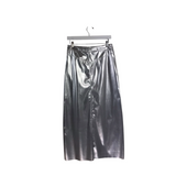 FAUX LEATHER SKIRT SILVER MEDIUM