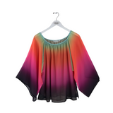 TRINA TURK AS IS 3/4 SLEEVE DESIGNER TOP ORANGE PINK LARGE