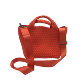 NAGHEDI RET$285 WOVEN TOTE HANDBAG ORANGE SMALL