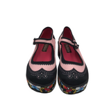 HOT CHOCOLATE DESIGN RET$119 MARY JANE PLATOFORM SHOES PINK BLACK 5