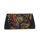 PINEDA COVALIN RET$233 LEATHER CLUTCH WOMEN'S ACCESSORIES BLACK ORANGE