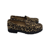 ANN MASHBURN ANIMAL PRINT LOAFER DESIGNER SHOES TAN BROWN 37