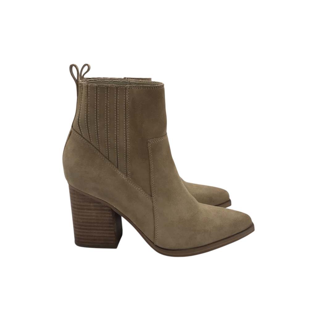 MARC FISHER BLACK HEEL BOOTIES BOOTS CREME 7.5
